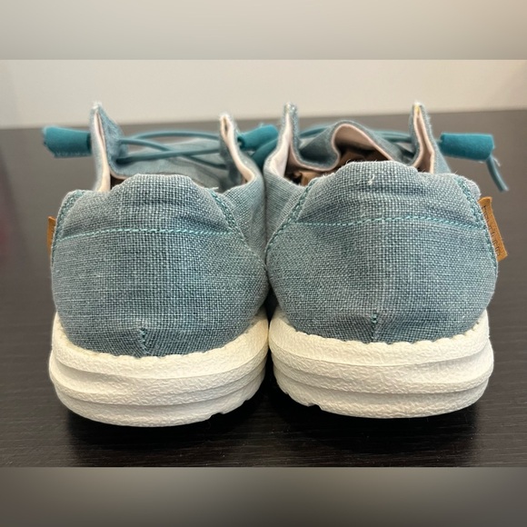 Hey Dude Wendy Chambray Aqua Slip On Shoes Loafers Women’s Size 10 - Picture 8 of 12